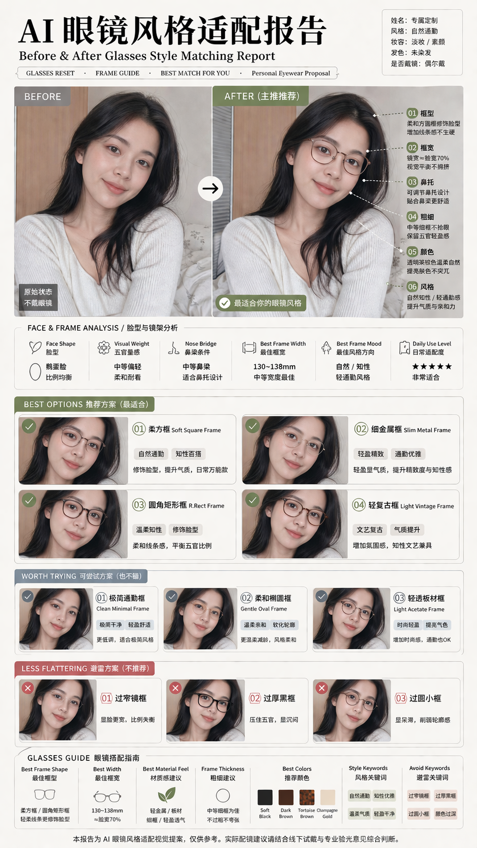 眼镜报告参考样式