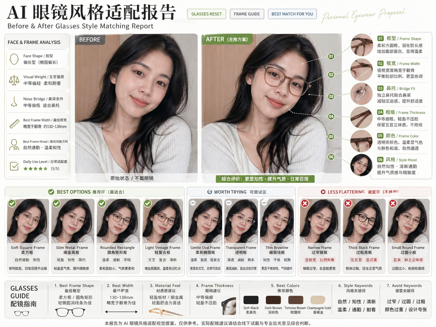 眼镜报告参考样式